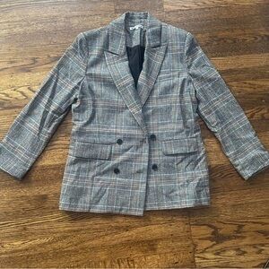 Reformation Classic Gray Plaid Blazer
